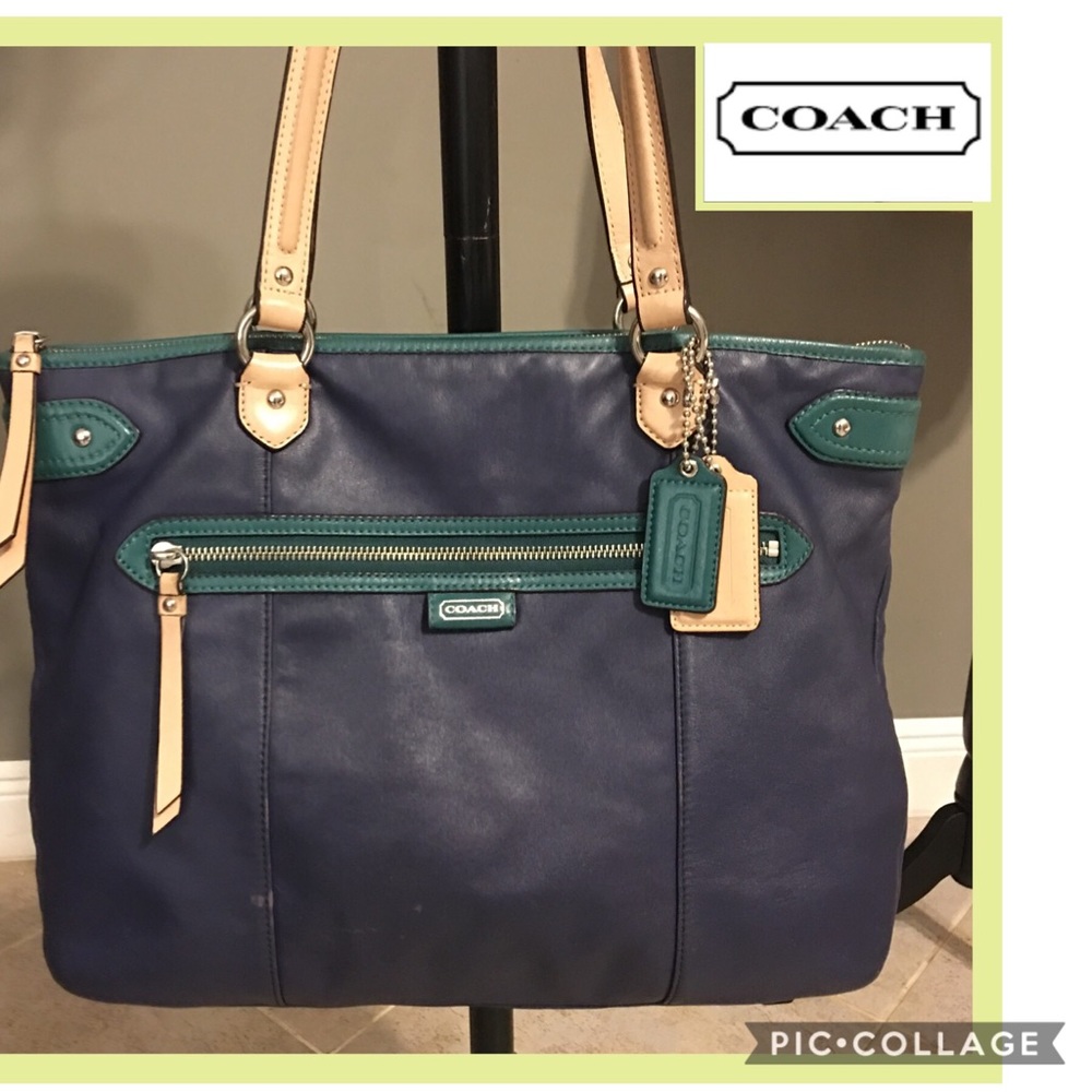 AUTHENTIC COACH•DAISY LEATHER EMMA TOTE BAG F23922